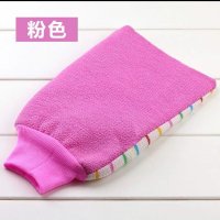 洗澡巾手套用品三件装拉搓背神器浴花球双层粗细砂 [加厚两用]搓澡巾(1条)粉色