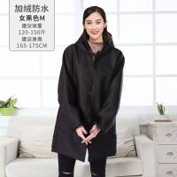 工作服厨房长袖女男美术绘画成人画画衣欧式家用印字罩衣围裙 女款加绒带帽防水黑色-M