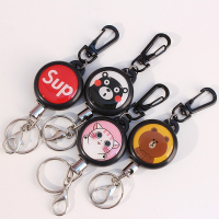 弹簧绳高回弹多功能绳子不锈钢拉伸钥匙扣可伸缩弹力弹簧钥匙链 花色