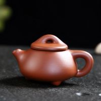 指尖壶迷你紫砂壶袖珍小茶壶 茶宠摆件可养个手工小壶 红泥-迷你石瓢壶