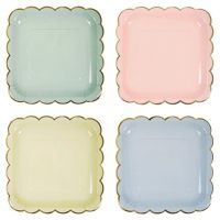 一次性餐具盘子刀叉勺三件套刀叉纸盘刀叉勺套装生日蛋糕刀叉纸碟 九寸四色混装纸盘8个