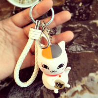 吊饰猫挂件小手机链日式卡通挂饰装饰可爱猫咪少女心开运韩版 K42-白色+猫