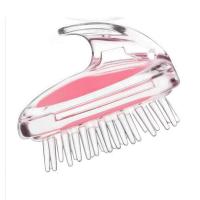 。硅胶刷头部头皮止痒按摩器抓洗头成人刷子长发梳子洗发梳懒人神 紫色1个