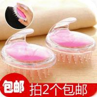 。硅胶刷头部头皮止痒按摩器抓洗头成人刷子长发梳子洗发梳懒人神 绿色1个