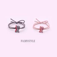 头绳韩版女可爱小恐龙发圈小皮筋扎头发橡皮筋小皮套发圈发绳饰品 小恐龙发绳(粉+灰)2条装