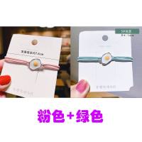 韩国ins网红荷包蛋发圈手链两用 小祖宗头绳橡皮筋扎头发女发绳 [合金荷包蛋]粉+绿