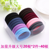 橡皮筋绑头发韩国马尾百搭发饰简约高弹力无接缝扎头绳饰品。 2#混装40根盒装〔大号〕