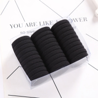 橡皮筋绑头发韩国马尾百搭发饰简约高弹力无接缝扎头绳饰品。 黑色30根小号
