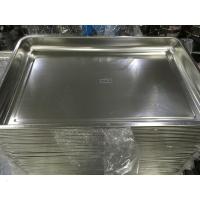 带磁方盘不锈钢托盘菜盘餐盘烧烤盘饭盘水饺盘水果盘长方形铁盘子 45x35x4.8(特厚)深盘