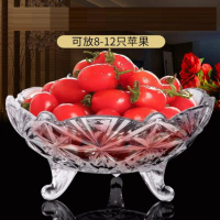 |透明前台用茶几装水果的盘子糖果盘家用日式客厅店铺个性欧式招 032精刻版