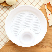 盛吃饺子盘沥水双层盘子带醋碟家用圆形塑料大号餐盘放水饺的托盘 PP带醋碟大号