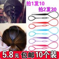 穿发器拉发针花样儿童编发器女童小号边发器分发器拉头发器串发。 10根黑色装(大小各5根)