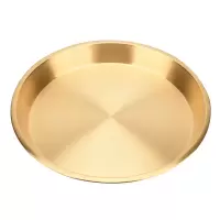 铜盘纯铜家用摆件蒸鱼蒸鸡盘加厚平底圆盘托盘收藏摆设铜盘铜器 24CM