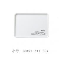 放茶瓶的托盘家用餐桌水壶水杯北意现代厨房水果平底盘早餐 长面包:小号30*21*1.8厘米加厚