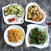 水果盘盘子吃饭炒菜饺子幼儿园西餐餐盘拍照辅食菜盘点心盘美食 10枫叶9桃心9开心8正池中荷