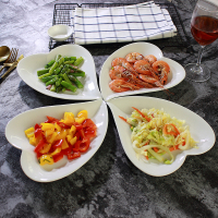 水果盘盘子吃饭炒菜饺子幼儿园西餐餐盘拍照辅食菜盘点心盘美食 10英寸心形[4个]