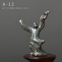 哥窑禅意小茶宠摆件精品可养紫砂人物创意可爱貔貅个性茶台茶玩 李白(吟诗)