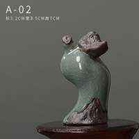 哥窑禅意小茶宠摆件精品可养紫砂人物创意可爱貔貅个性茶台茶玩 达摩