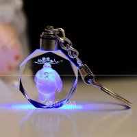 书包背包实用水晶钥匙扣挂件琉璃可爱女士网红挂坠车要是定制照片 八角大白