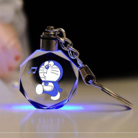 书包背包实用水晶钥匙扣挂件琉璃可爱女士网红挂坠车要是定制照片 多啦A梦A款