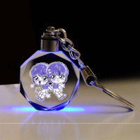 书包背包实用水晶钥匙扣挂件琉璃可爱女士网红挂坠车要是定制照片 浅灰色闺蜜情