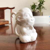 悟空茶宠摆件精品可养紫砂齐天大圣小灵猴子陶瓷茶具茶道茶玩茶艺 悟道C款(白瓷小灵猴))