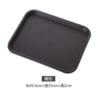 红色餐饮朔料饭店上菜用的托盘长方形餐厅加大平面白色水果 褐色大号