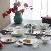 纯白盘子创意陶瓷异形家用菜盘不规则扇形酒店餐具个性摆盘西餐。 粉红玫瑰33头无礼盒