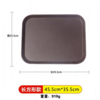 端茶上菜大号食堂婚宴新款端菜快餐店杯盘传菜托盘底盘平底酒店 优质钢化长方形45.5x35.5cm