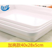 白色密胺大托盘长方形加深熟食卤味盘欧式家用饺子盘酒店自助餐盘 8655食品级大号白色加亮款