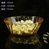 新亚克力小吃盘酒吧KTV小吃碟方形碟子干果盘家用瓜子零食塑料盘 圆形小吃碟(琥珀色)大号