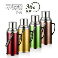 老式热水瓶复古怀旧摆件暖壶铁皮外壳家用小保温瓶暖水壶婚庆 3.2l(8磅)平盖红色含胆