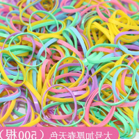 儿童高弹力橡皮筋发圈头绳宝宝不伤发扎头发绳一次性皮筋加厚皮圈 春天色【加厚大号500根】