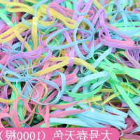 儿童高弹力橡皮筋发圈头绳宝宝不伤发扎头发绳一次性皮筋加厚皮圈 春天色[大号1000根]