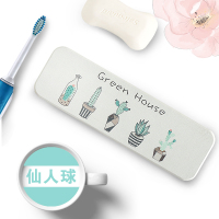 硅藻土洗手台垫洗漱杯垫速干吸水防水牙刷垫皂托硅藻泥香皂架 仙人球(买2送1)