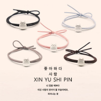 头绳女韩版可爱森女系橡皮筋扎头发小皮筋送男朋友情侣一对小皮套 全套打结款[5个装]