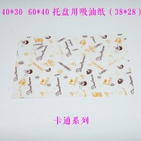 木质面包托盘木盘子欧式烘焙长方形创意多层蛋糕甜点心展示柜托盘 卡通画面包盘吸油纸100张38*28