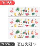 硅藻泥水池长条洗手盆用品杯垫洗漱垫桌面硅藻泥硅泥洗漱杯吸水垫 夏日火烈鸟3个装-YW