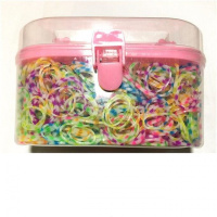 儿童梅花一次性不伤发橡皮筋小皮筋小女孩高弹性加厚皮套发绳发饰 收纳盒装斑点橡皮筋800根