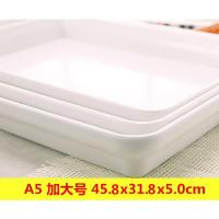 塑料托盘长方形白色密胺盘托盘卤菜深托盘加卤味熟食自助密胺盘子 圆角白色中号35.0x24.2x4.5cm