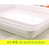 塑料托盘长方形白色密胺盘托盘卤菜深托盘加卤味熟食自助密胺盘子 圆角白色大号40.0x27.6x5.0cm