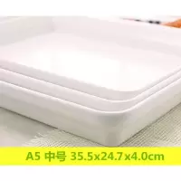 塑料托盘长方形白色密胺盘托盘卤菜深托盘加卤味熟食自助密胺盘子 直角黑色小号30.0x21.0x3.5cm