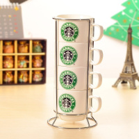 可叠加杯子收纳杯不占地叠杯套杯餐馆服务行业客人用杯喝水杯 星巴克160ml