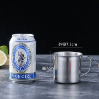 大号不锈钢带盖水杯茶缸子幼儿园水杯带盖罐子泡面杯啤酒杯漱口杯 [无盖小号]7#