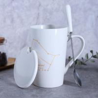 [可代写贺卡,盒装]400ML创意十二星座杯子陶瓷马克杯办公 双子座(5.21-6.21)白色带精品勺