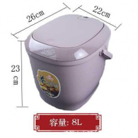 F办公室家用茶渣桶加厚耐摔茶盘接水茶水桶大号废水桶功夫茶垃圾 新款藕粉色8L(买一送四)