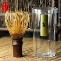 搅拌刷竹茶勺抹茶碗百本立长柄工具日本抹茶刷子日式茶具抹茶茶筅 浅棕色