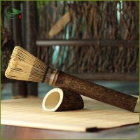 搅拌刷竹茶勺抹茶碗百本立长柄工具日本抹茶刷子日式茶具抹茶茶筅 驼色