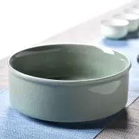 倒茶水的盆放具洗陶瓷家用大号功夫茶具笔洗青花陶瓷配件茶道 直款哥窑茶洗-绿