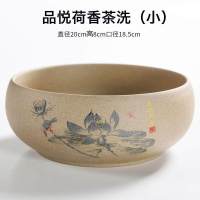 家用大茶茶杯简约装饰复古尺寸茶具水盆茶几清洗容器烛台玻璃洗碗 20*8兰荷花新款